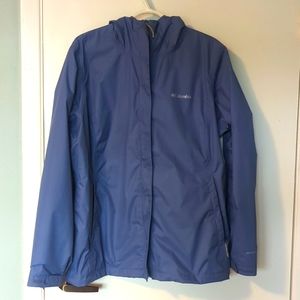 Periwinkle fully lined Columbia rain jacket XL